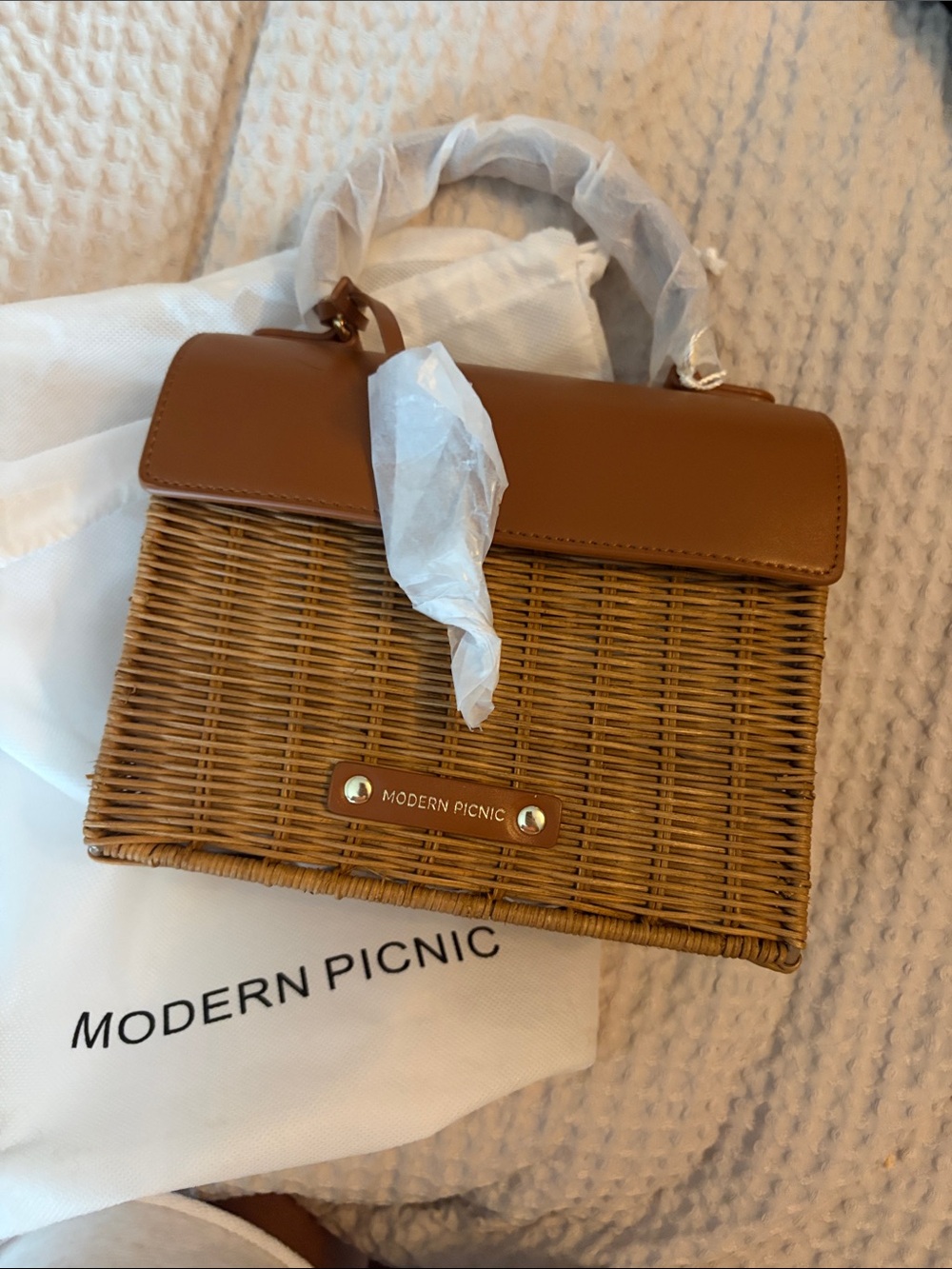 Modern Picnic Mini Wicker Lunch Bag